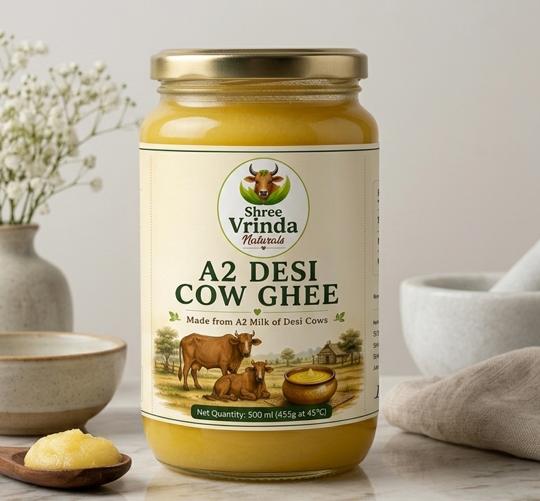 Pure A2 Desi Cow Ghee 500 ml | Glass Jar